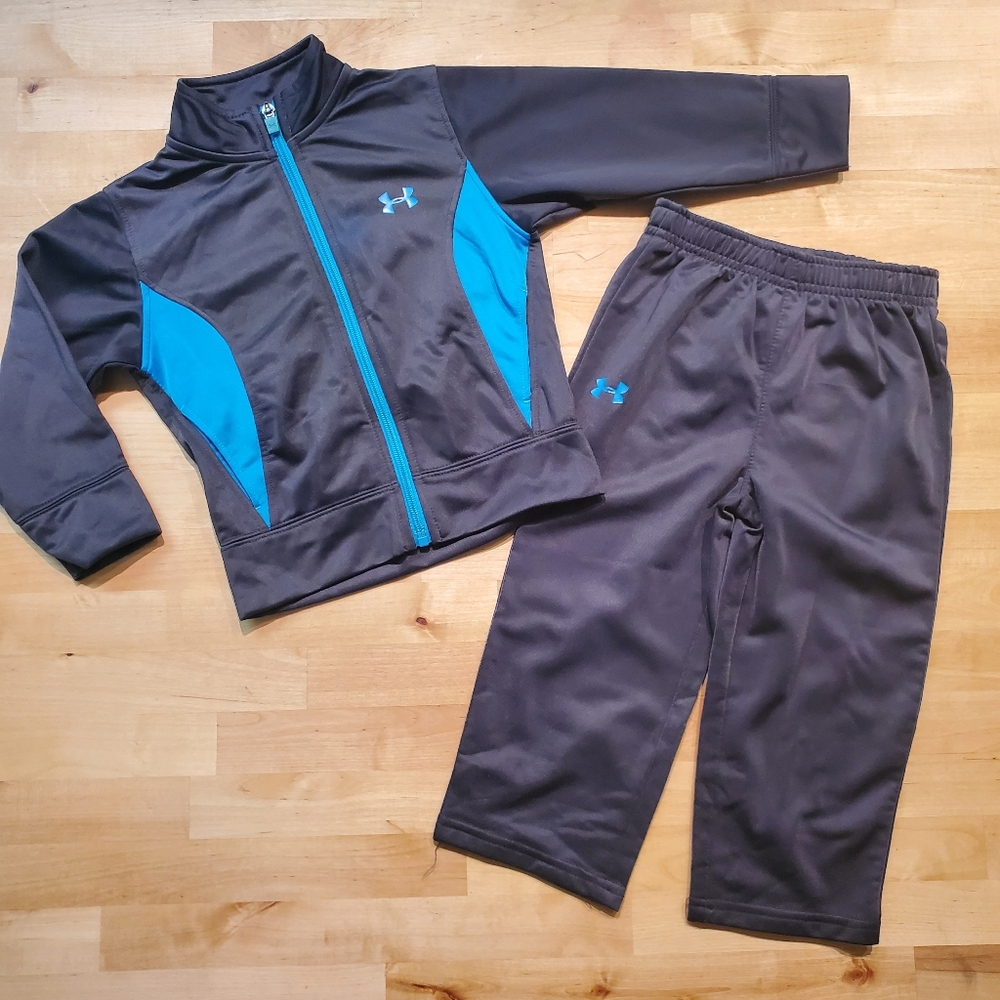 Under Armour Kids' Gray and Blue Tracksuit Size 2T